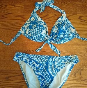 Blue paisley bikini Set